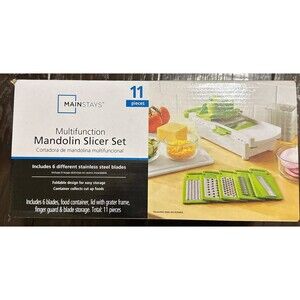 Mainstays Multi-Function Mandolin Slicer Set 11 Pieces Stainless Steel Blades